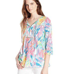 LILLY PULITZER Tilda Tunic Pink Print Cotton Top